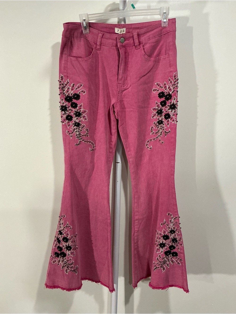 POL Pink Embroidered Flare Jeans - Picture 5 of 9